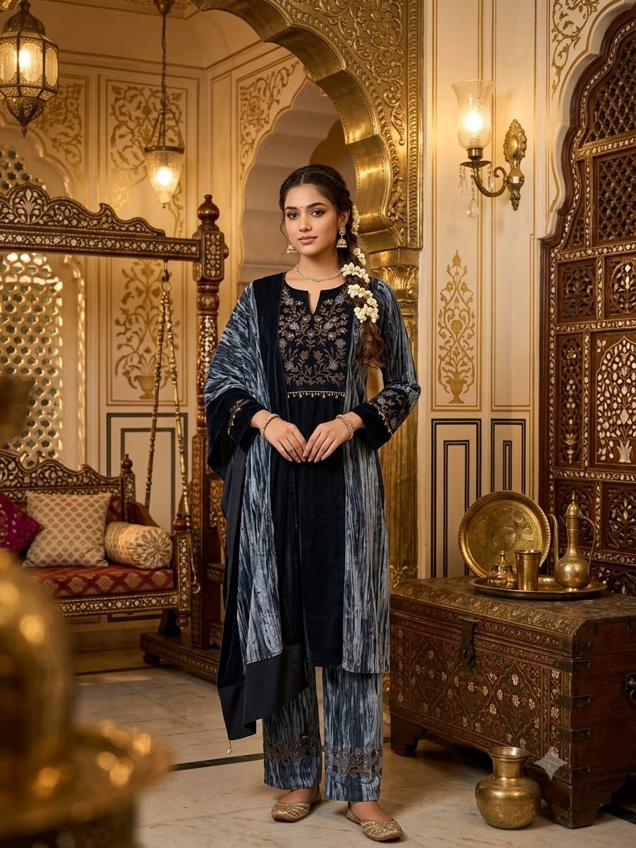GREY KURTA SET